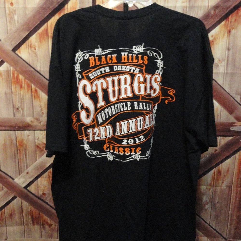 Sturgis 2012 Rally NWT Black graphic T~2XL~Biker Fan~Motorcycle Party - Picture 2 of 4